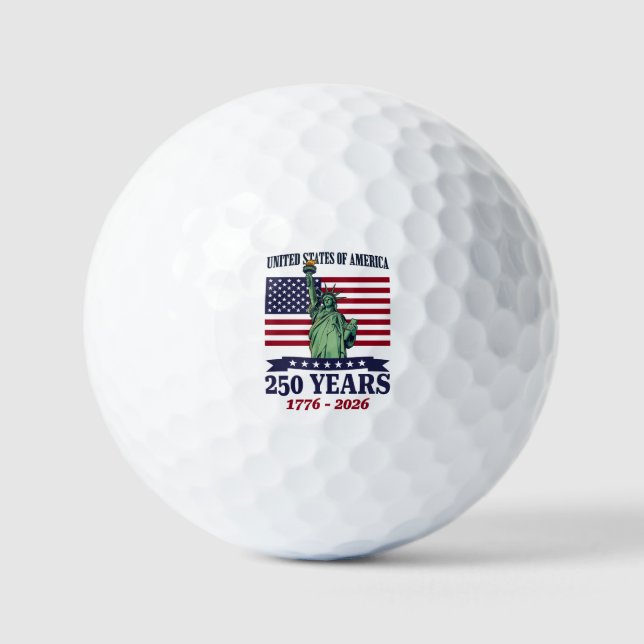 USA Statue of Liberty 250 Years 1776-2026 Golf Balls (Front)
