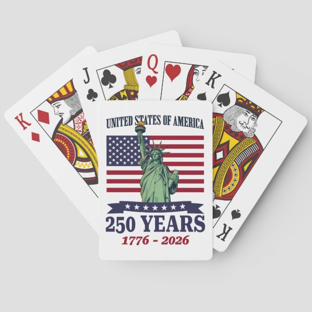 USA Statue of Liberty 250 Years 1776-2026 Poker Cards (Back)