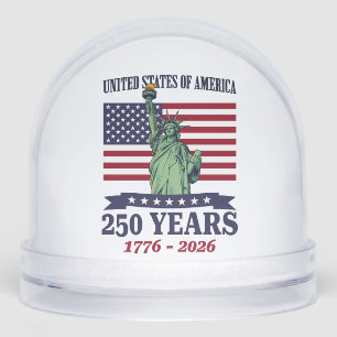 USA Statue of Liberty 250 Years 1776-2026 Snow Globe