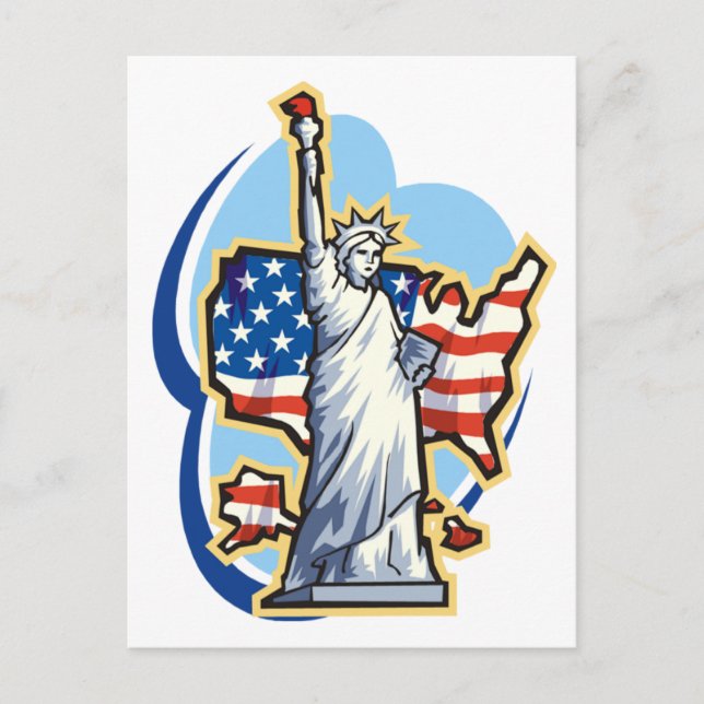 USA-Statue of Liberty in the Clouds Postcard (Front)