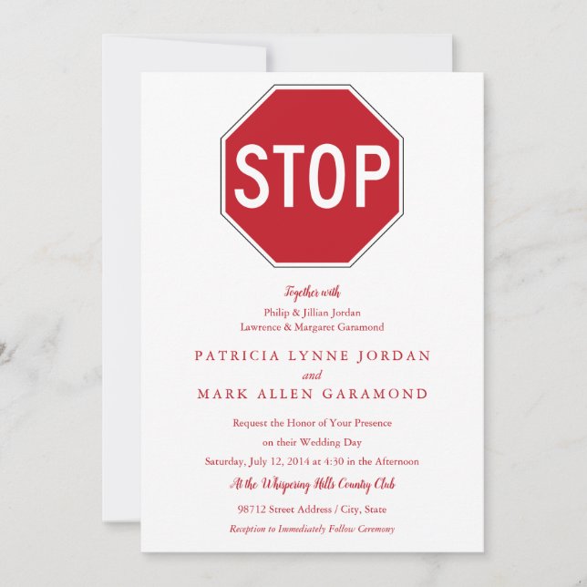 USA Stop Sign Invitation (Front)