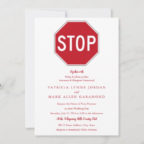 USA Stop Sign Invitation