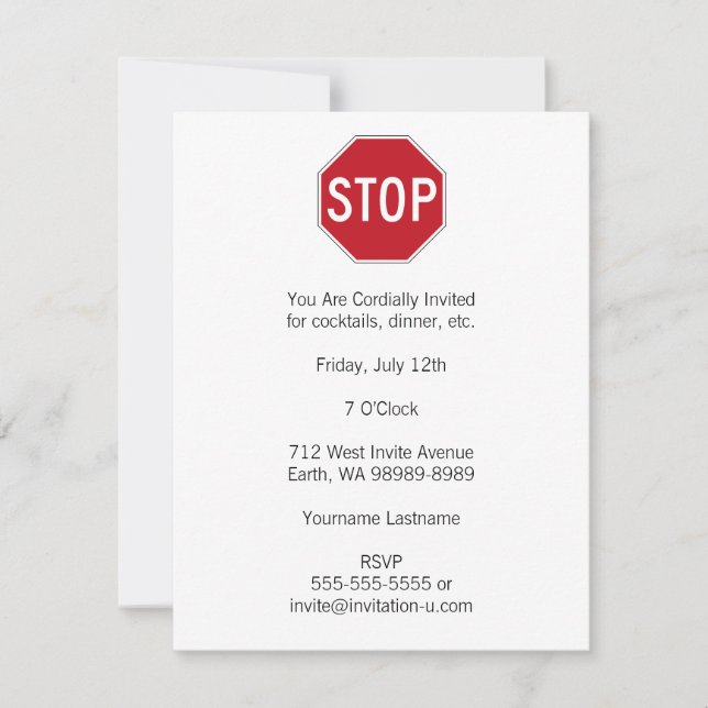 USA Stop Sign Invitation (Front)