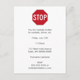 USA Stop Sign Invitation