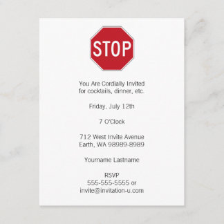 USA Stop Sign Invitation
