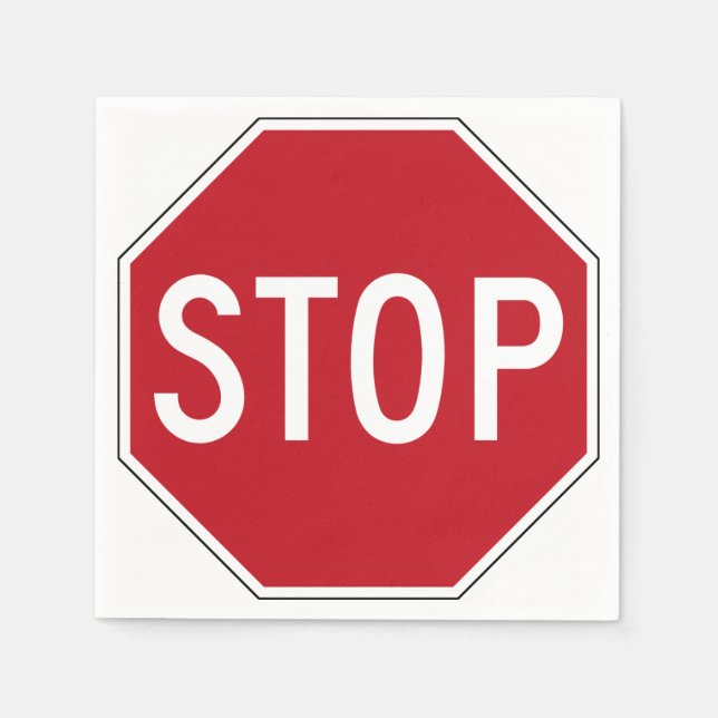 USA Stop Sign Paper Napkins (Front)