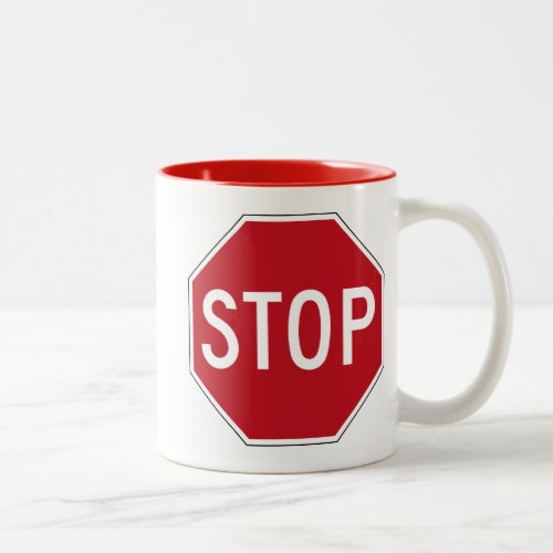 USA Stop Sign Two_Tone Coffee Mug