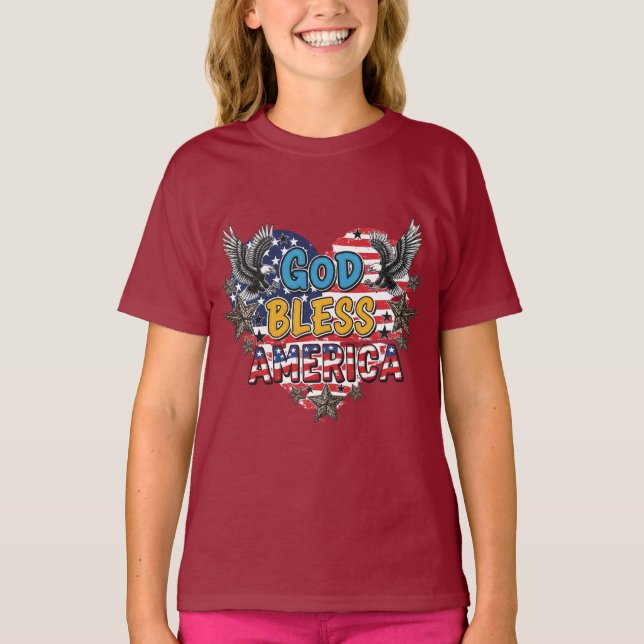 USA Strong  God Bless America T-shirt design  (Front)
