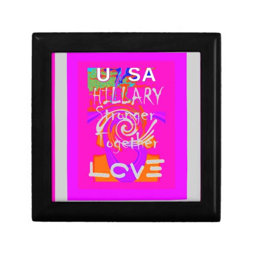 USA Stunning Hillary Stronger Together Baby Pink Gift Box