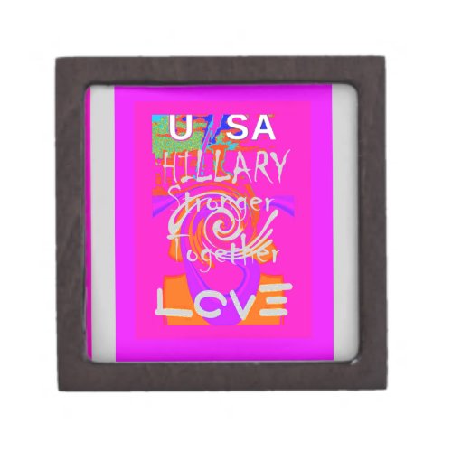 USA Stunning Hillary Stronger Together Baby Pink Gift Box