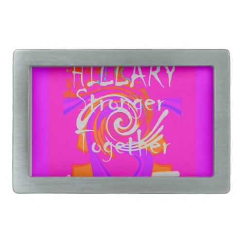 USA Stunning Hillary Stronger Together Baby Pink Rectangular Belt Buckle