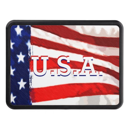 USA Stylized American Flag Trailer Hitch Cover