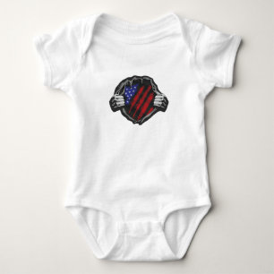 USA Superhero Costume Flag Baby Bodysuit