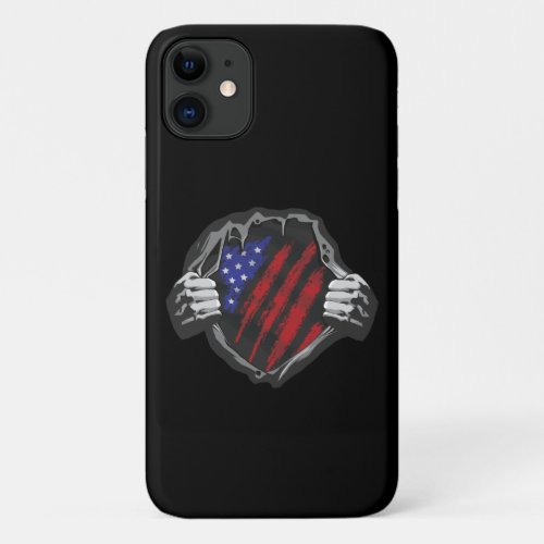 USA Superhero Costume Flag iPhone 11 Case