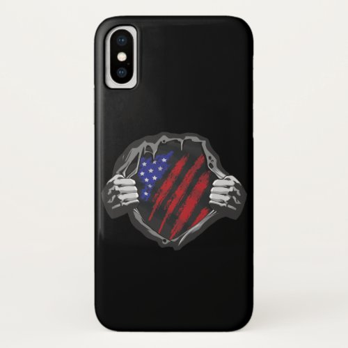 USA Superhero Costume Flag iPhone XS Case
