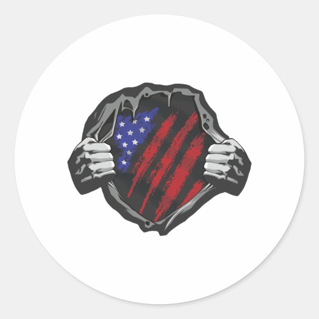 USA Superhero Costume Flag Classic Round Sticker (Front)