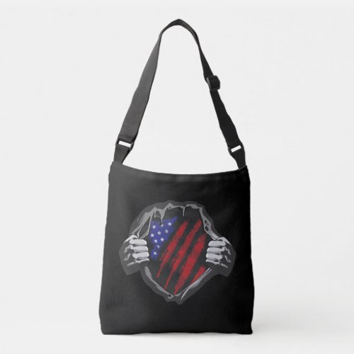 USA Superhero Costume Flag Crossbody Bag