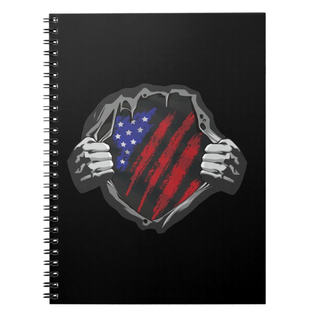 USA Superhero Costume Flag Notebook (Front)