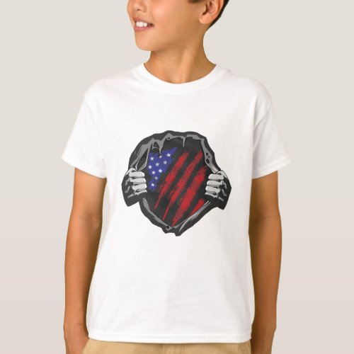 USA Superhero Costume Flag T_Shirt