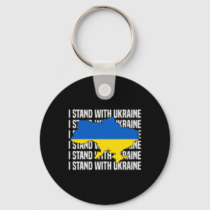 Usa Support Ukraine Flag Ukrainian Love I Stand Wi Keychain