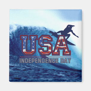 USA Surfer Independence Day Magnets
