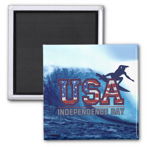 USA Surfer Independence Day Magnets