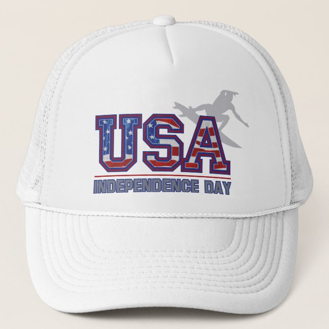 USA Surfer Independence Day Trucker Hats (Front)