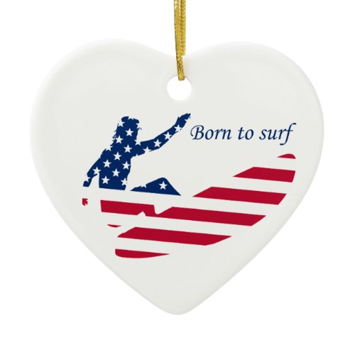 USA surfing American surfer Ceramic Ornament