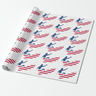 USA surfing American surfer Wrapping Paper