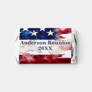 USA Surname Name Custom Flag Colors Reunion Hershey's Miniatures