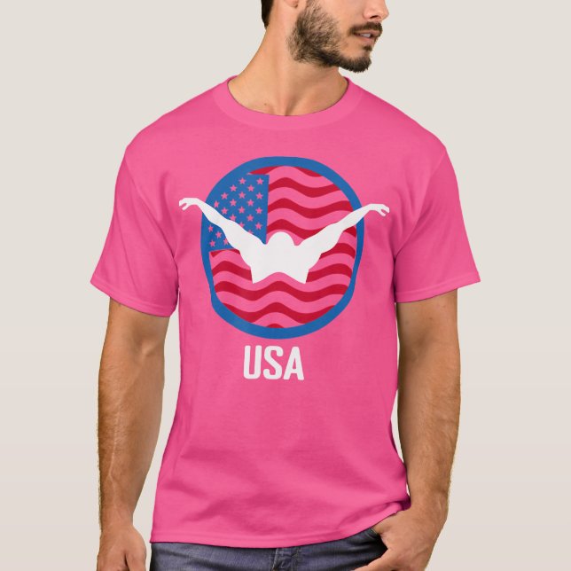Usa Swim Usa Summer Swimming 2024 Games T-Shirt (Front)