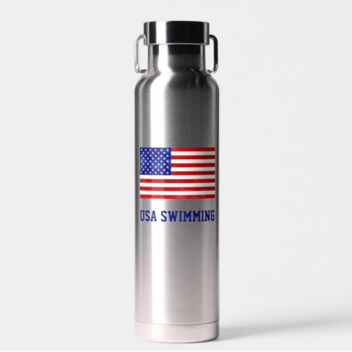 USA Swimming American Flag Olympics Team Sports Water Bottle