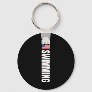 Usa Swimming American Flag Swim Sport Team  Keychain