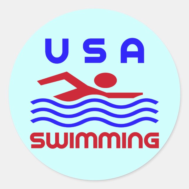 USA SWIMMING CLASSIC ROUND STICKER (Front)