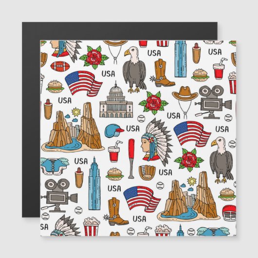 USA Symbols Vintage Seamless Pattern (Front/Back)