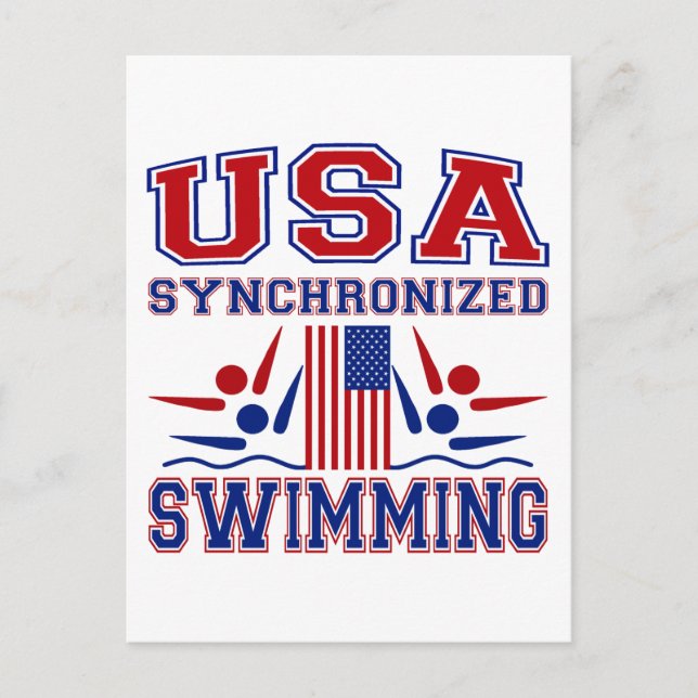 USA Synchronized Swimming Postcard (Front)