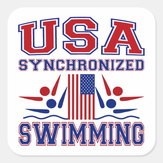 USA Synchronized Swimming Square Sticker (Front)