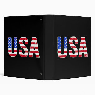 USA T Shirt Patriotic American Flag Men Women Kids 3 Ring Binder