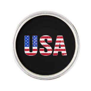 USA T Shirt Patriotic American Flag Men Women Kids Lapel Pin