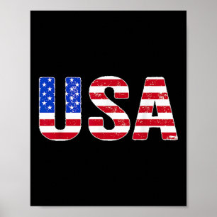 USA T Shirt Patriotic American Flag Men Women Kids Poster