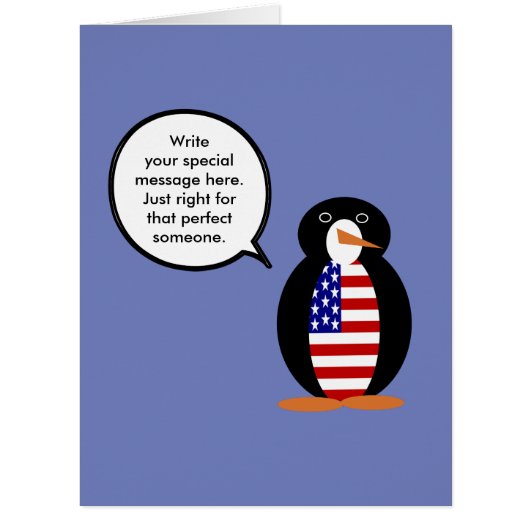 USA Talking Ms. Penguin Personalized Cards (Front)