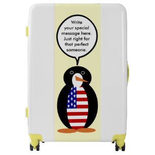 USA Talking Ms. Penguin Personalized Luggage