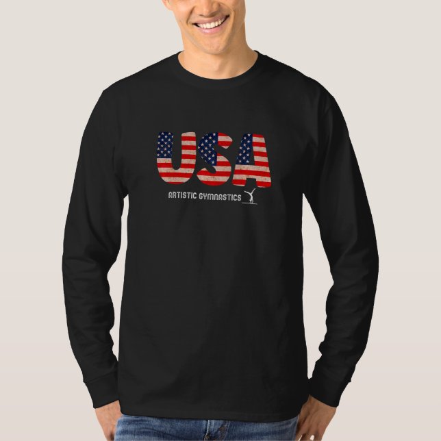 USA Team 2021 Gymnastics 2021 USA  American Flag T-Shirt (Front)