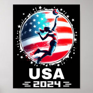 Usa team 2024 volleyball shirt for men women kids poster
