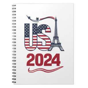 USA Team American Flag Sport USA 2024 Notebook