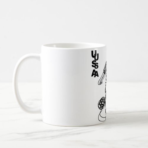 USA Team Soccer Minimalist Line Art Fine Art 13  Coffee Mug