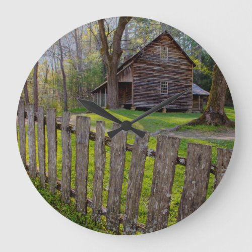 USA Tennessee Cabin In Cades Cove Large Clock