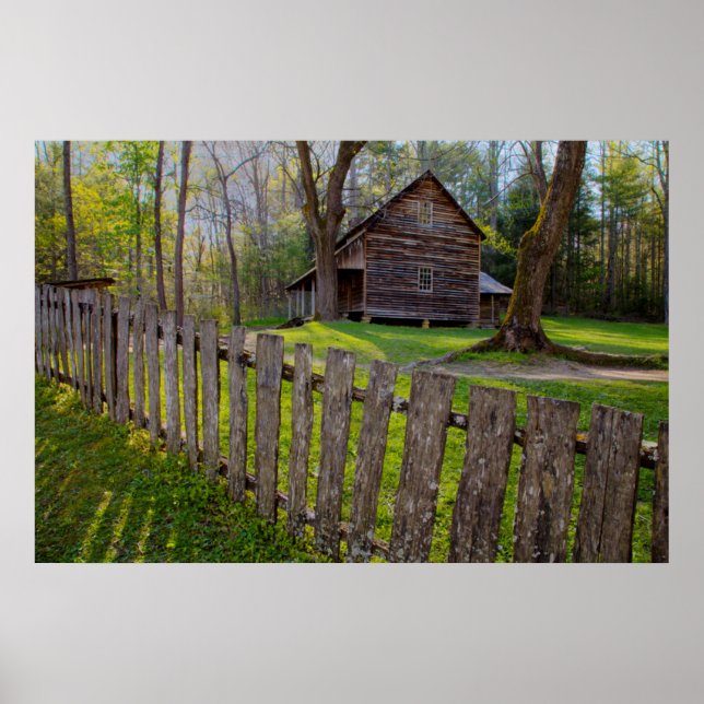 USA, Tennessee, Cabin In Cades Cove Poster (Front)