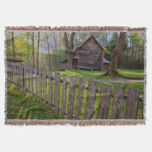 USA Tennessee Cabin In Cades Cove Throw Blanket