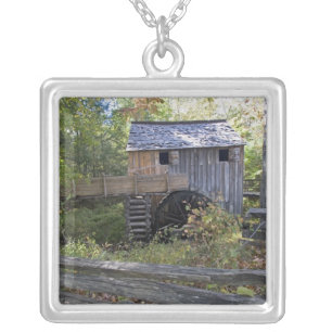 USA - Tennessee. Cable mill in Cades Cove area Silver Plated Necklace